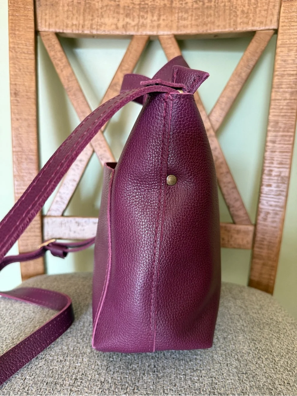BNNU Portland Leather Zippered Mini Crossbody - Violet Moon